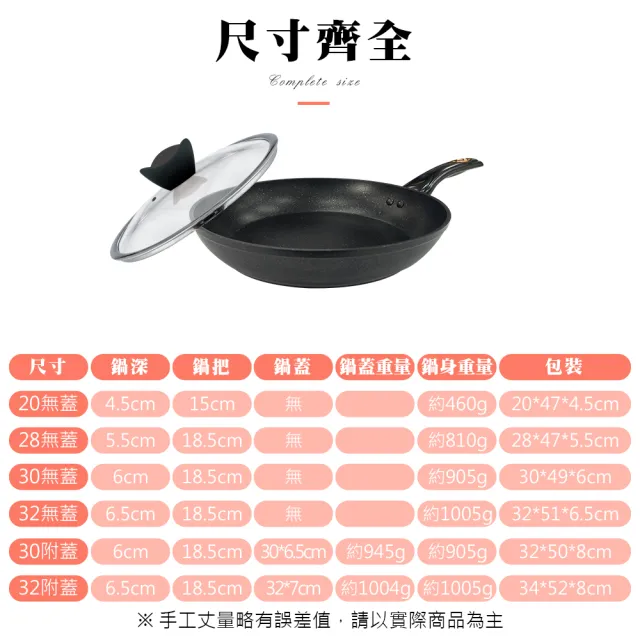 【CLARE 可蕾爾】典鑽鑄造不沾平底鍋20cm無蓋 台灣製造(適用IH及各式爐具)
