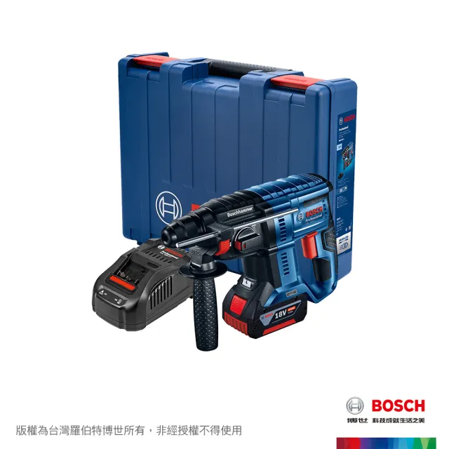 BOSCH 18V 鋰電無碳刷免出力鎚鑽 GBH 180-LI 套裝組 4.0Ah
