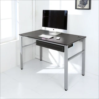 【BuyJM】環保低甲醛仿馬鞍皮面120公分抽屜穩重型工作桌/電腦桌(黑色)