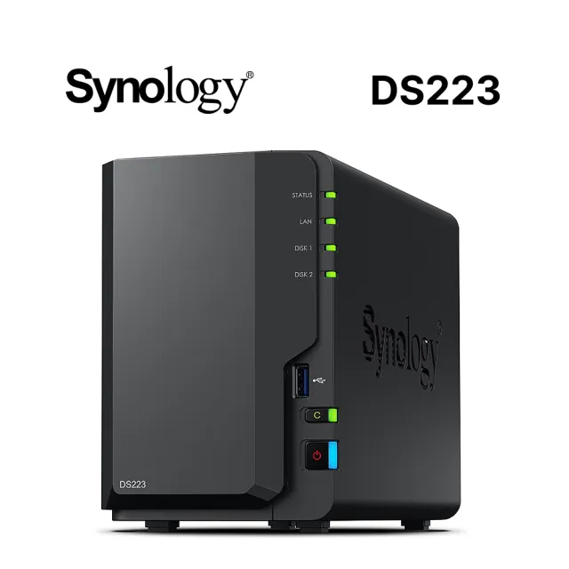 【Synology 群暉科技】搭 HAT3300 4TB x2  ★ DS223 2Bay NAS 網路儲存伺服器