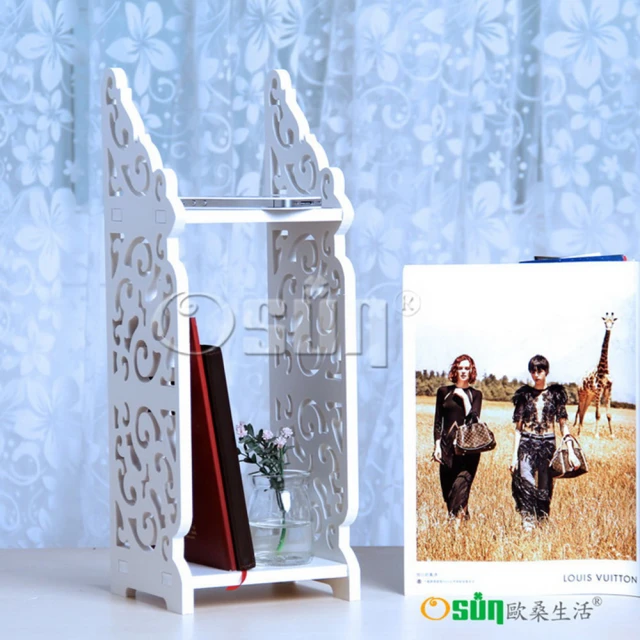 【Osun】DIY木塑板 歐式白色雕花經典巴洛克桌上型層架(CE178-BLK16)