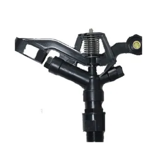 【灑水達人】1吋黑色塑鋼外牙遠近兩段噴灑距離360度旋轉噴灑頭無腳架2入(塑鋼)