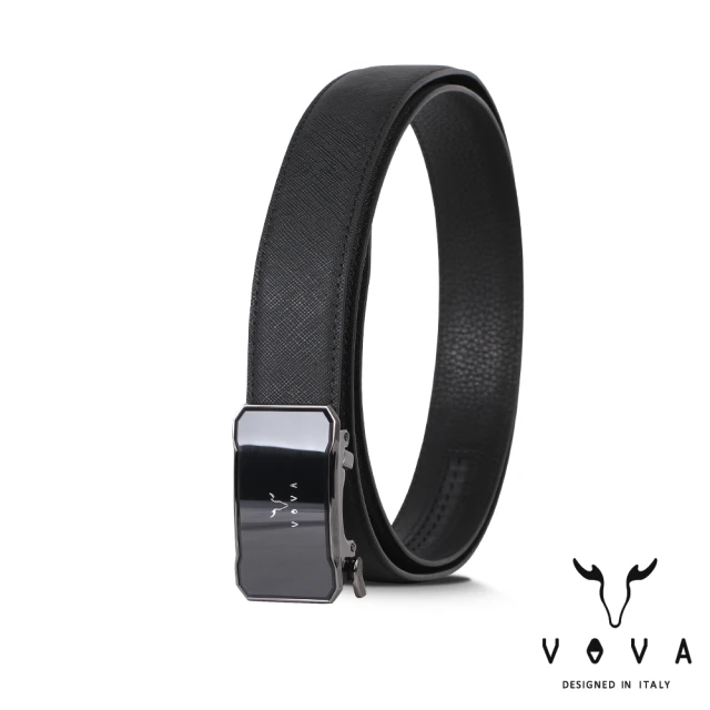 【VOVA】台灣總代理 經典男仕簡約造型自動扣皮帶-鎗色(VA016-004-SGU)