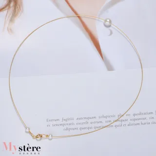 【my stere 我的時尚秘境】現貨商品-韓式精緻珠寶鋼絲珍珠鎖骨鍊/項鍊(珍珠  彈簧扣  清新