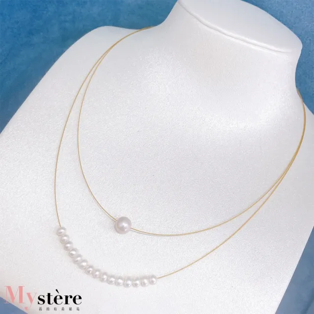 【my stere 我的時尚秘境】現貨商品-韓式精緻珠寶鋼絲珍珠鎖骨鍊/項鍊(珍珠 彈簧扣 清新