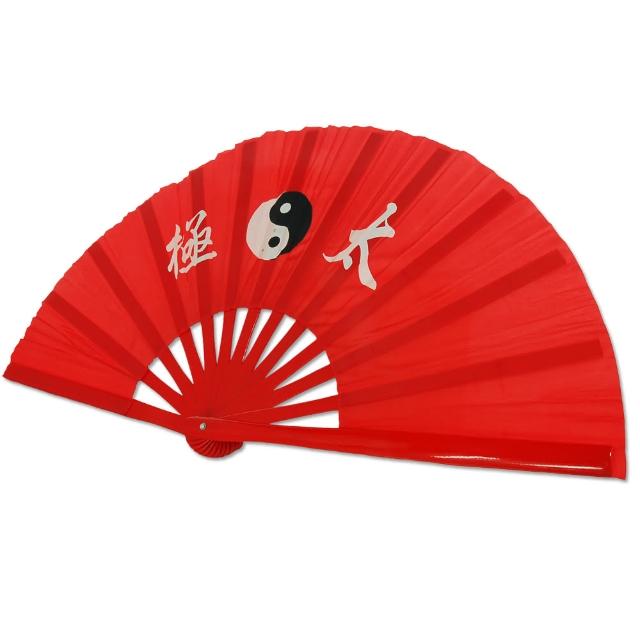【輝武】武術用品-全竹骨易開合-紅骨紅太極功夫扇(35CM長-2把)