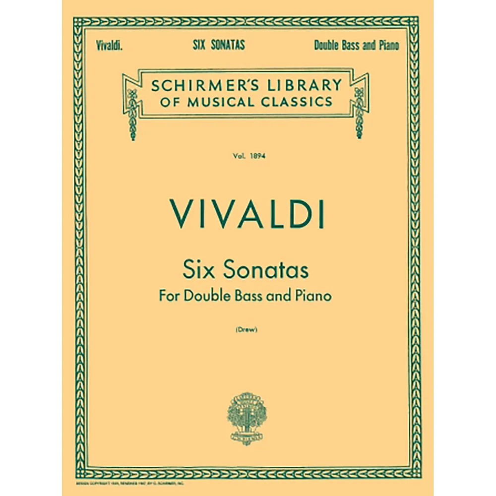 【Kaiyi Music 凱翊音樂】韋瓦第：低音提琴六首奏鳴曲含鋼琴伴奏樂譜 Vivaldi：6 Sonatas for Bass & Piano