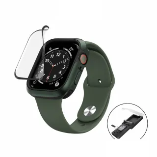 【MAGEASY】Apple Watch 9/8/7 41mm VETRO 3D 滿版防撞保護貼(附對位器/通用S9)