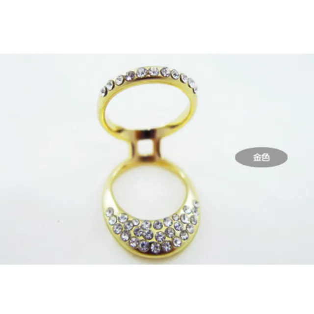 【Kaye歐美流行飾品】立體拉環造型鑲嵌水鑽戒指