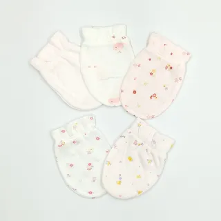 【日本OP mini】嬰兒手套3件組 女生款/隨機出貨 不挑花色(新生兒 防抓傷手套)