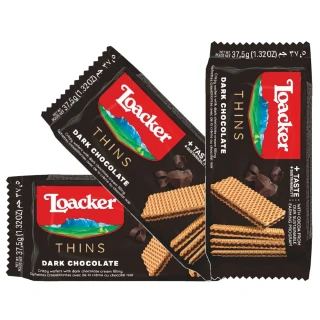 【Loacker 萊佳哈斯】萊佳單片黑巧克力哈斯餅 37.5g*3入
