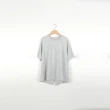 【CUMAR】後襬開衩設計落肩寬鬆短袖上衣(白 粉 灰/魅力商品)
