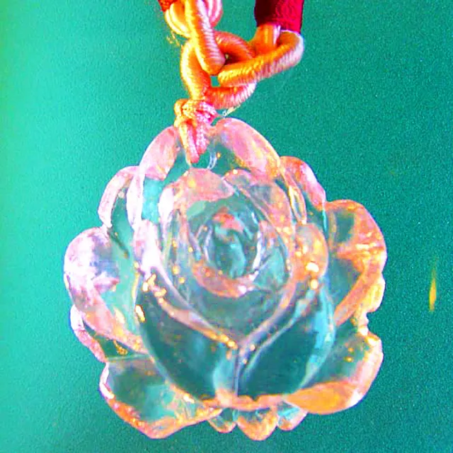 【開運陶源】水晶琉璃項鍊 粉晶玫瑰(粉水晶)