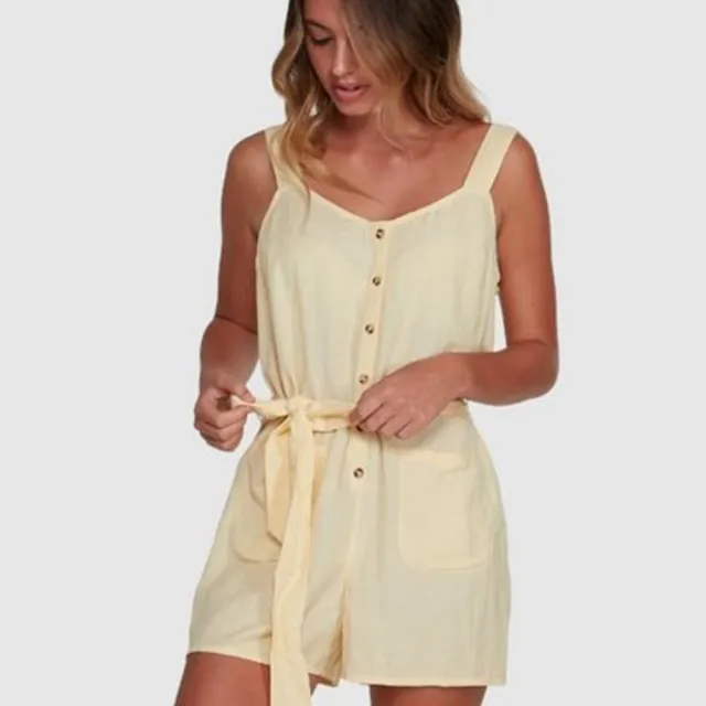【BILLABONG】BILLABONG ALL HAPPENING 吊帶短褲 鵝黃 Outdoor(6508504SBU)