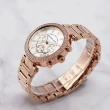【Michael Kors】MK 美式奢華晶鑽三眼計時手錶-玫瑰金x珍珠貝 母親節禮物(MK5491)