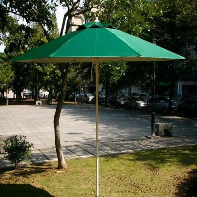 【BROTHER 兄弟牌】九尺玻璃纖維骨架+鐵管烤漆防水太陽傘(綠色)