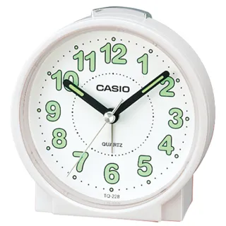 【CASIO 卡西歐】桌上型指針鬧鐘-白(TQ-228-7)