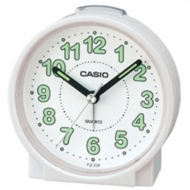 【CASIO 卡西歐】桌上型指針鬧鐘-白(TQ-228-7)