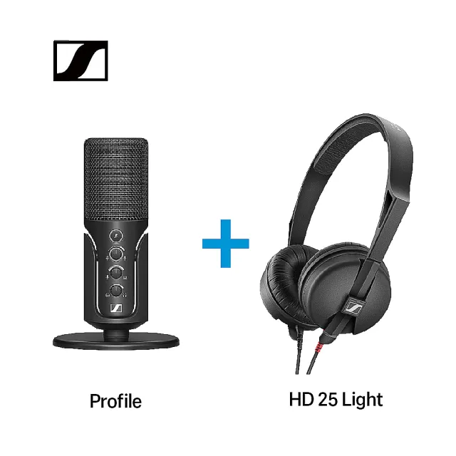 【SENNHEISER】Profile USB 電容式麥克風+ HD 25 LIGHT 專業型監聽耳機