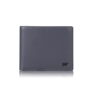 【BRAUN BUFFEL 德國小金牛】台灣總代理 路西奧 8卡中間翻零錢袋短夾-深藍色(BF399-318-DB)