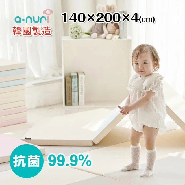 【ANURI】韓國 200x140cm 雙色雙面4折遊戲地墊(AFMI140200)