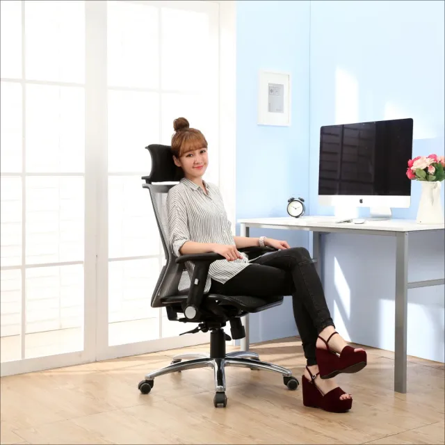 【BuyJM】現代風全網鋁合金腳高背辦公椅(電腦椅)
