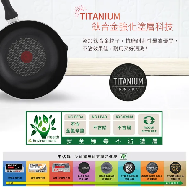 【Tefal 特福】玫瑰紅系列28CM不沾鍋深平底鍋+玻璃蓋