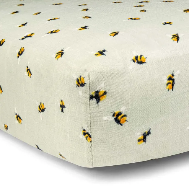 【Milkbarn】竹纖維床包-蜜蜂(嬰兒床包 嬰兒床單 嬰兒寢具)
