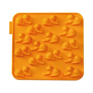 【Siliconezone】施理康ZOO耐熱老虎巧克力模/冰模-橘色(OM-11668-AA)