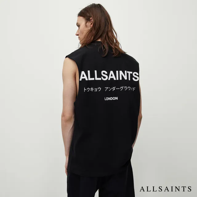 【ALLSAINTS】UNDERGROUND 純棉無袖背心-黑 MG268Y(寬鬆版型)