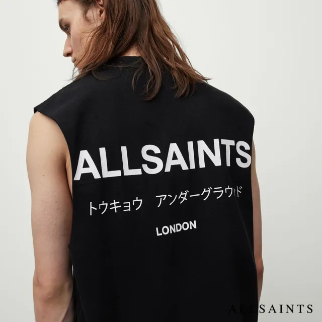 【ALLSAINTS】UNDERGROUND 純棉無袖背心-黑 MG268Y(寬鬆版型)