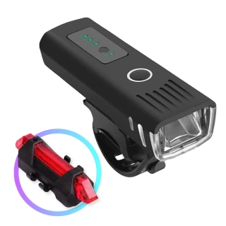 【Mr.U 優先生】LED自行車智能感光頭燈 贈車尾燈(USB 自行車 腳踏車 單車燈 頭燈 腳踏車燈)