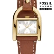 【FOSSIL 官方旗艦館】Harwell 義式經典馬鞍女錶 棕色真皮錶帶 手錶 28MM ES5264(母親節)