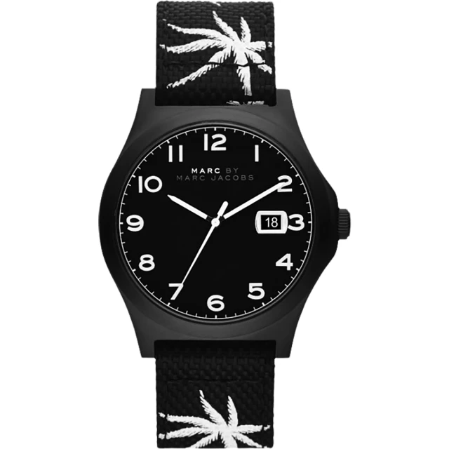 【Marc Jacobs】Jimmy 熱帶棕櫚時尚手錶-黑(MBM5088)