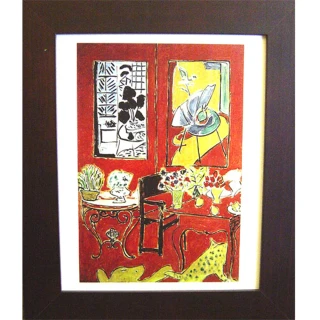 【開運陶源】Matisse馬諦斯4-紅色室內景(世界名畫 小幅)