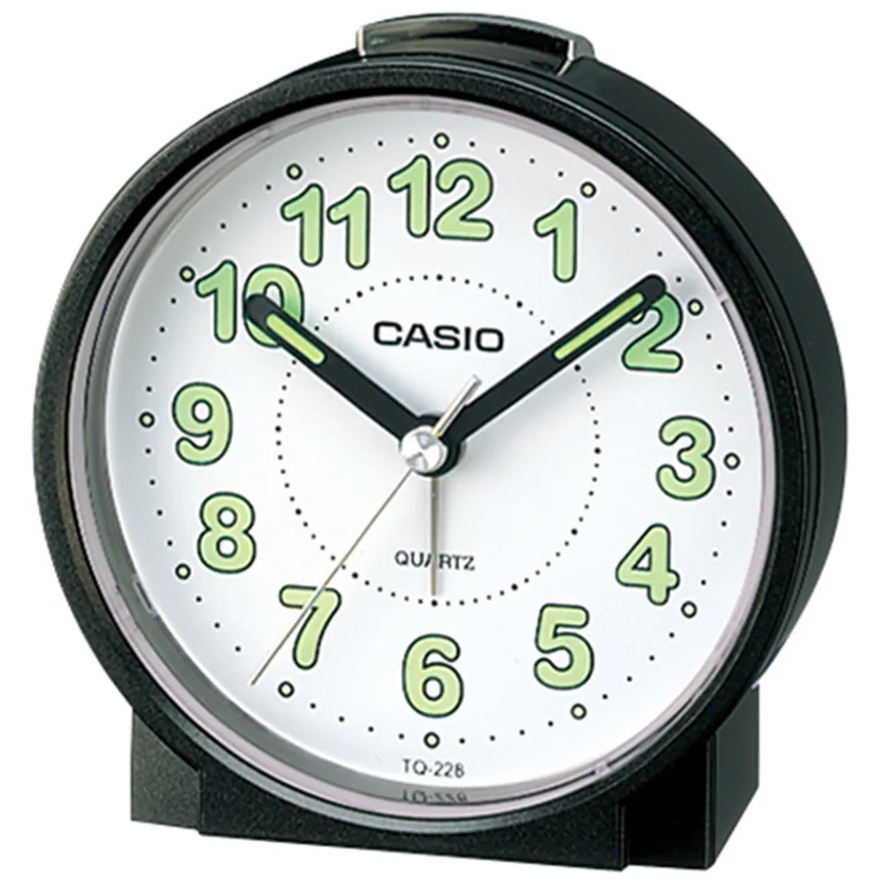 【CASIO 卡西歐】桌上型指針鬧鐘-黑(TQ-228-1)