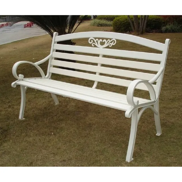 【BROTHER 兄弟牌】雅典鋁合金雙人公園椅(白色)