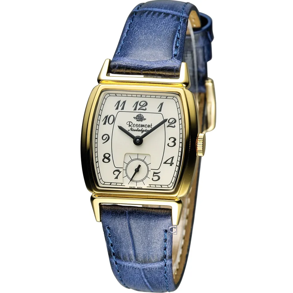 【Rosemont】戀舊系列 酒桶型時尚腕錶   母親節(TN005-YW-EBU 藍)