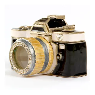 【三卡寶精品】復古照相機-金屬擺件 工藝品 奧地利水鑽(珠寶盒)