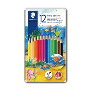 【STAEDTLER 施德樓】德國 ABS水性色鉛筆 鐵盒 12色 /盒 MS14410M12