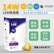 【光鋐科技】股票上市公司 14W LED燈泡 無藍光危害 E27燈頭 全電壓(6入組)
