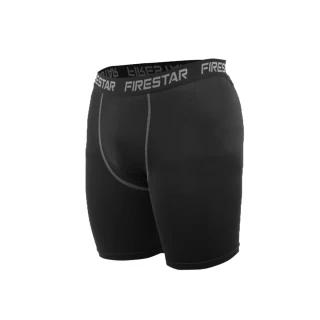 【FIRESTAR】男機能緊身短褲-慢跑 路跑 運動短褲 黑灰(N3802-13)