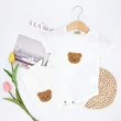 【艾比童裝】熊熊羅紋包屁衣+三角巾套裝(套裝系列 A249)