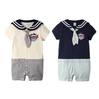 【baby童衣】寶寶爬服 水手風連身衣61033(共2色)