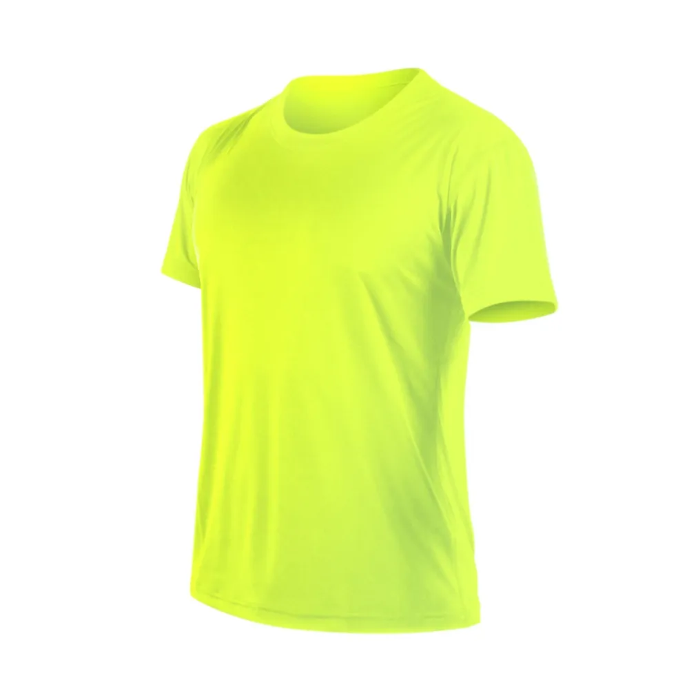 【HODARLA】FLARE 100 男女吸濕排汗衫-短袖T恤 透氣 多色 台灣製 螢光黃(3108313)