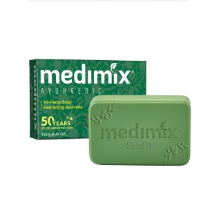 即期品【印度MEDIMIX】深綠色草本美膚皂125gX5入(平行輸入/效期2024.12.31)