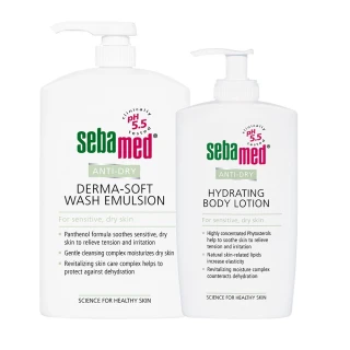 【SEBAMED 施巴】抗乾敏滋潤浴露1000ml+抗乾敏保濕乳液400ml(總代理)