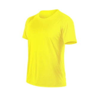 【HODARLA】FLARE 100 男女吸濕排汗衫-短袖T恤 透氣 多色 台灣製 亮黃(3108309)