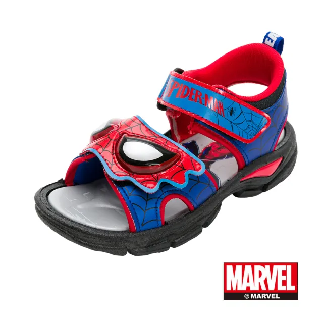 【Marvel 漫威】正版童鞋 蜘蛛人 電燈涼鞋/絆帶設計 舒適 好穿脫 台灣製 藍紅(MNKT35122)