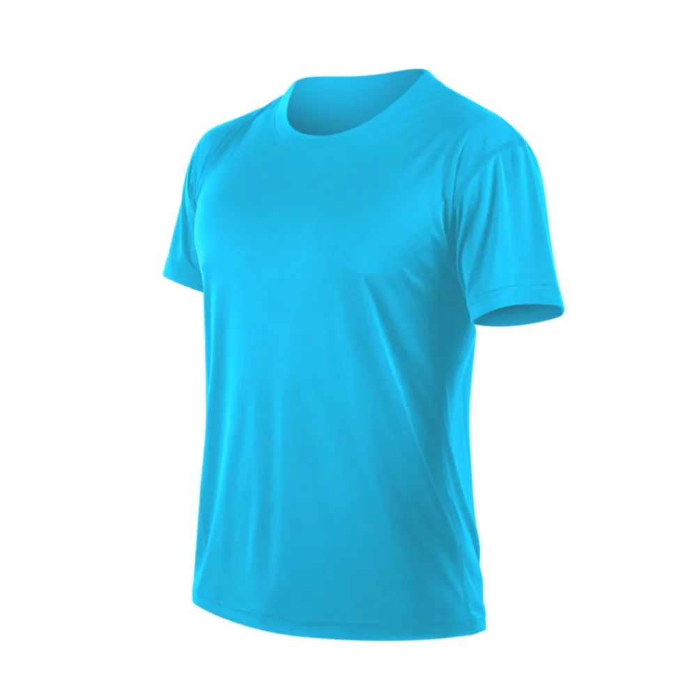 【HODARLA】FLARE 100 男女吸濕排汗衫-短袖T恤 透氣 多色 台灣製 亮藍(3108301)
